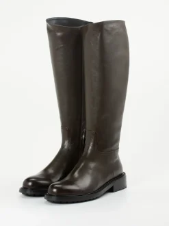 Konstantin Starke – Kniehohe Stiefel aus Kalbleder dunkelgrün