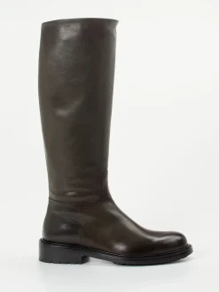 Konstantin Starke – Kniehohe Stiefel aus Kalbleder dunkelgrün