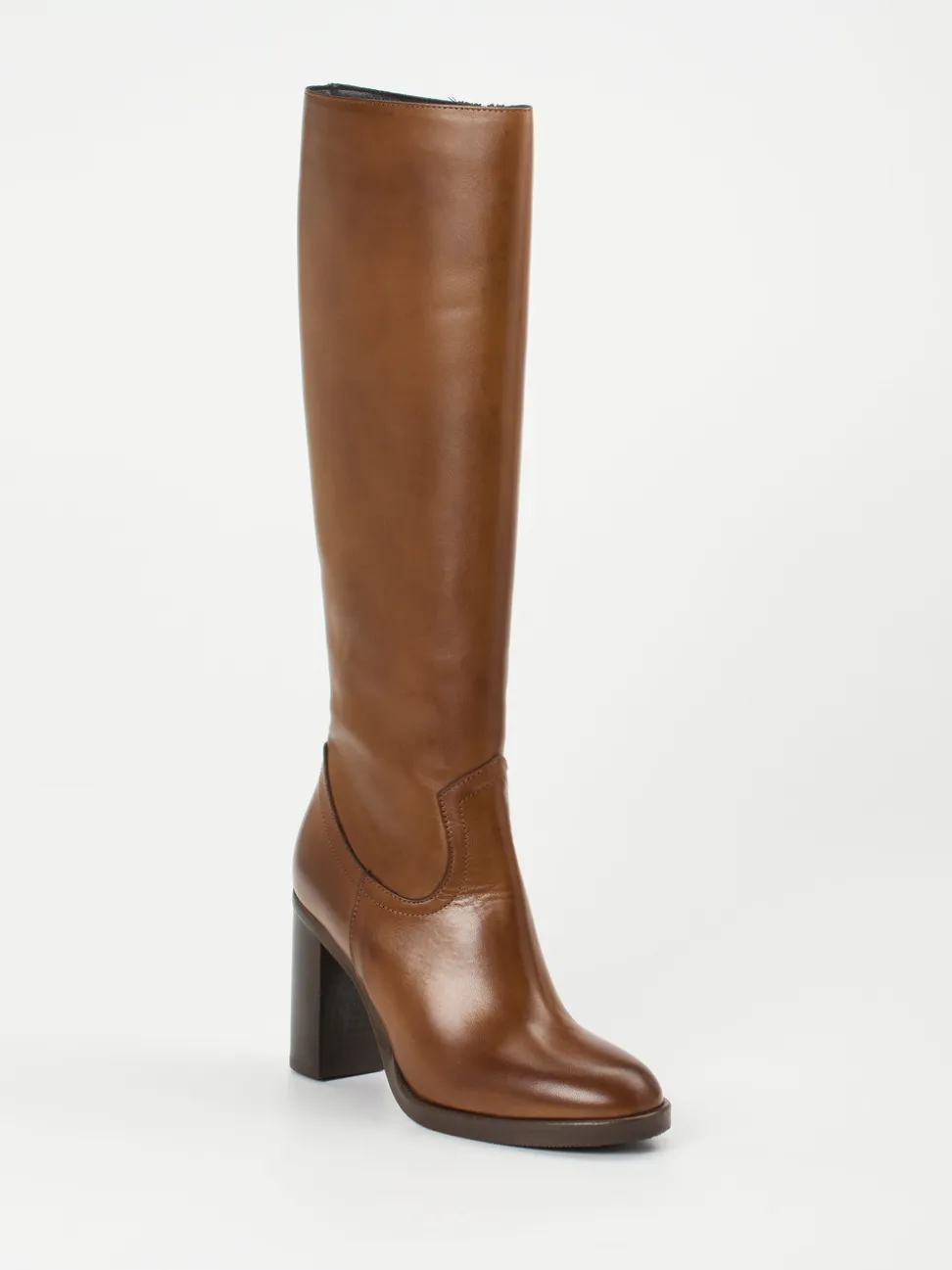 Konstantin Starke – Kniehohe Stiefel aus Kalbleder Cognac