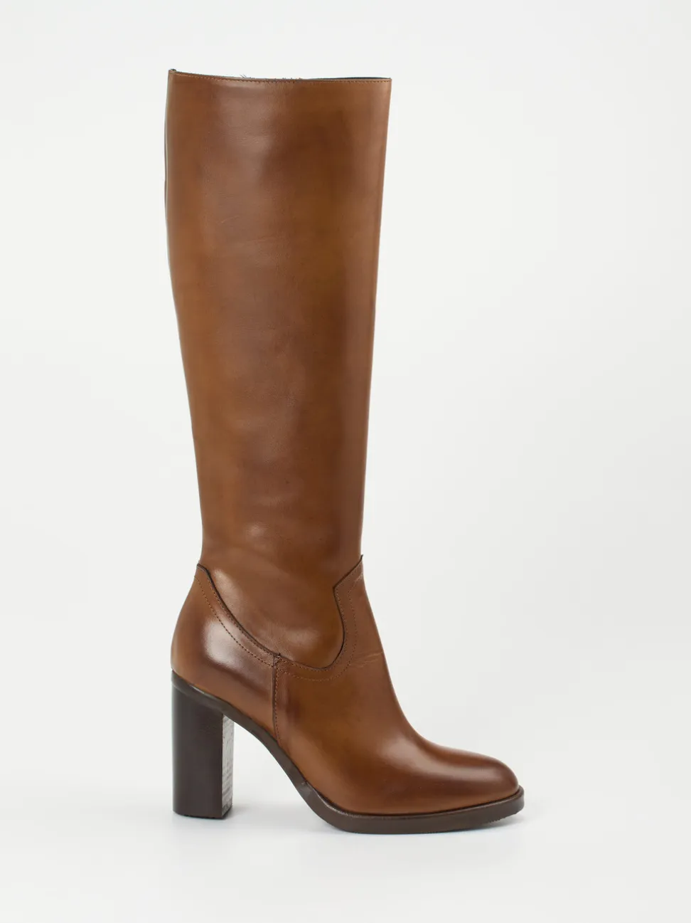 Konstantin Starke – Kniehohe Stiefel aus Kalbleder Cognac