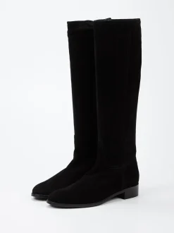 Konstantin Starke – Kniehohe Stiefel aus Lammleder schwarz