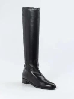 Konstantin Starke – Kniehohe Stiefel aus Glattleder schwarz