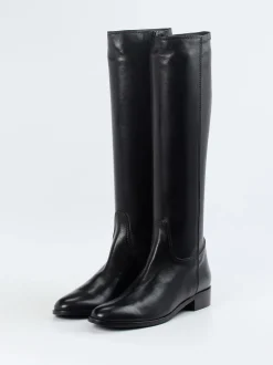 Konstantin Starke – Kniehohe Stiefel aus Glattleder schwarz