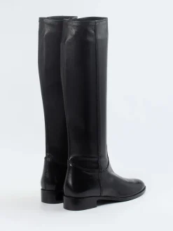 Konstantin Starke – Kniehohe Stiefel aus Glattleder schwarz