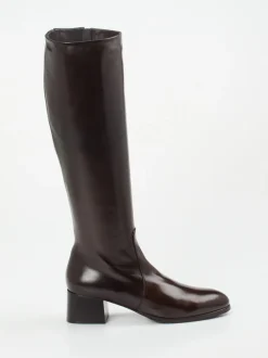 Konstantin Starke – Kniehohe Stiefel aus Lammleder Braun