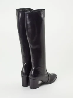 Konstantin Starke – Kniehohe Stiefel aus Lammleder Schwarz