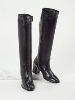 Konstantin Starke – Kniehohe Stiefel aus Lammleder Schwarz