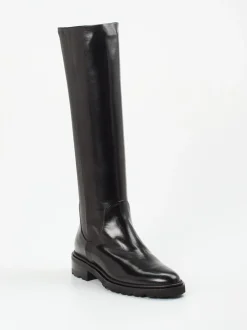 Konstantin Starke – Kniehohe Stiefel aus Lammleder Schwarz