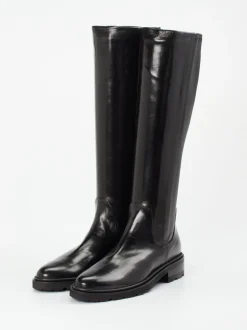 Konstantin Starke – Kniehohe Stiefel aus Lammleder Schwarz