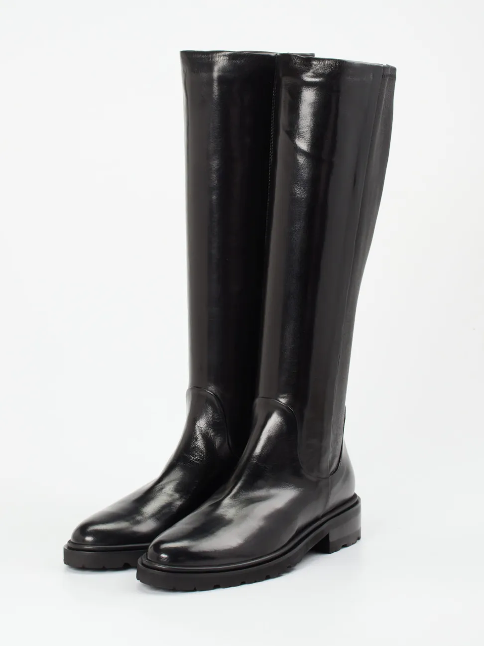 Konstantin Starke – Kniehohe Stiefel aus Lammleder Schwarz
