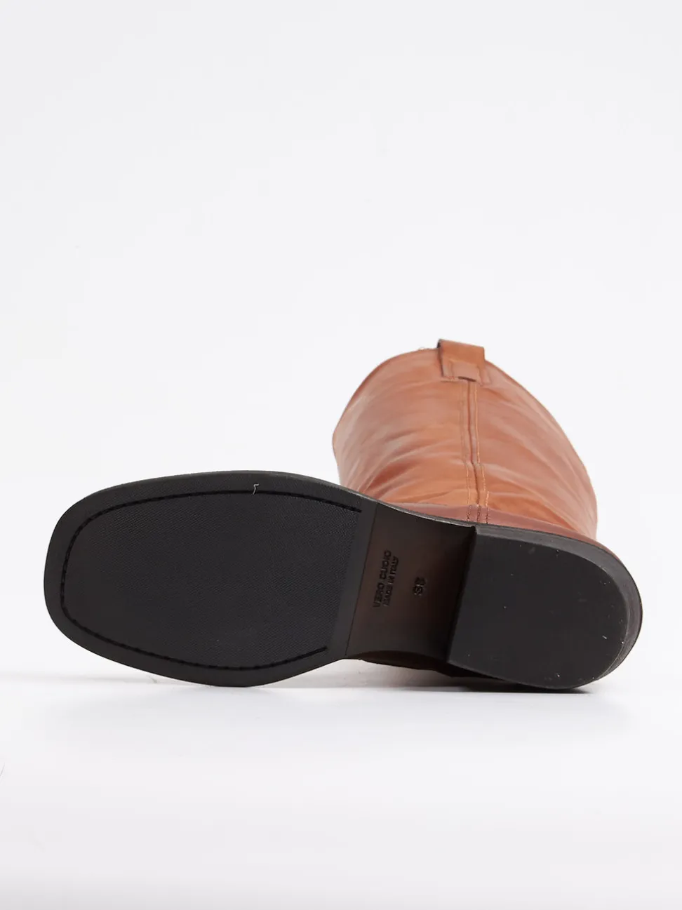Konstantin Starke – Kniehohe Stiefel aus Kalbleder Cognac
