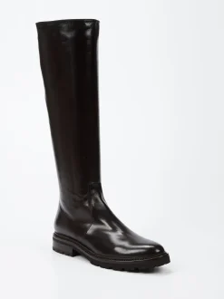 Konstantin Starke – Kniestiefel aus Lammleder Braun
