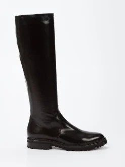 Konstantin Starke – Kniestiefel aus Lammleder Braun
