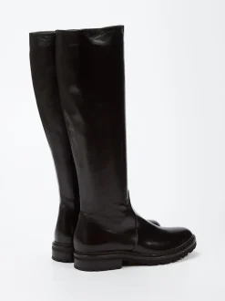 Konstantin Starke – Kniestiefel aus Lammleder Braun
