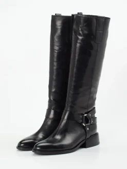 Konstantin Starke – Kniestiefel aus Kalbleder Schwarz