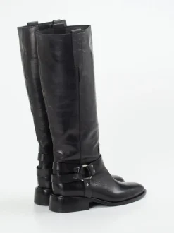 Konstantin Starke – Kniestiefel aus Kalbleder Schwarz