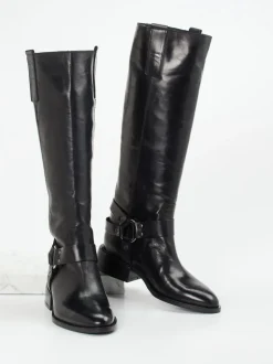 Konstantin Starke – Kniestiefel aus Kalbleder Schwarz