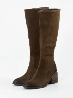 Konstantin Starke – Kniestiefel aus Veloursleder braun