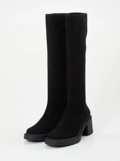 Konstantin Starke – Kniestiefel aus Veloursleder schwarz