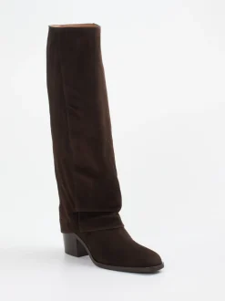 Konstantin Starke – Kniestiefel aus Veloursleder Braun