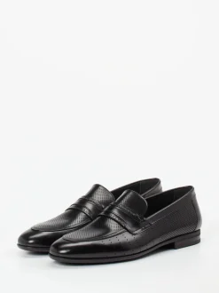 Konstantin Starke – Loafer aus geprägtem Leder schwarz