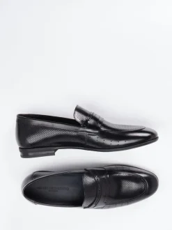 Konstantin Starke – Loafer aus geprägtem Leder schwarz