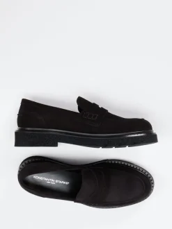Konstantin Starke – Loafer aus Veloursleder schwarz