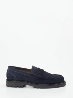 Konstantin Starke – Loafer aus Veloursleder dunkelblau