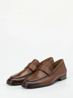 Konstantin Starke – Loafer aus geprägtem Leder braun