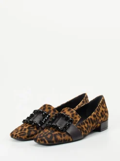 Konstantin Starke – Loafer aus Ponyfell mit Leopardprint