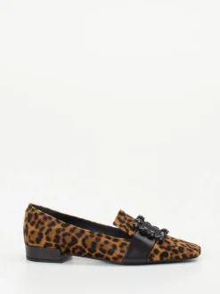 Konstantin Starke – Loafer aus Ponyfell mit Leopardprint