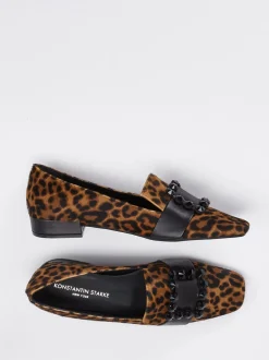 Konstantin Starke – Loafer aus Ponyfell mit Leopardprint