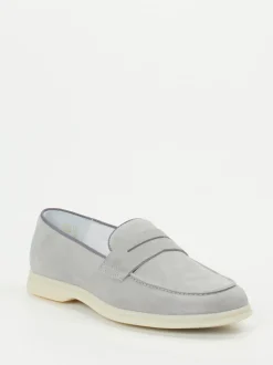 Konstantin Starke – Loafer aus Veloursleder hellgrau
