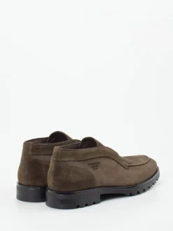 Konstantin Starke – Loafer aus Veloursleder Olivbraun