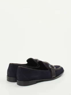 Konstantin Starke – Loafer aus Veloursleder Dunkelblau