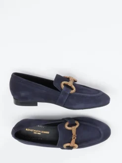 Konstantin Starke – Loafer aus Veloursleder Dunkelblau