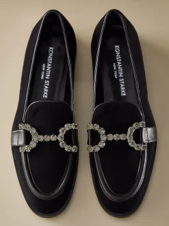 Konstantin Starke – Loafer aus Veloursleder Schwarz