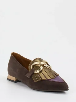 Konstantin Starke – Loafer aus Velours- und Metallic-Leder