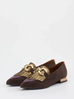Konstantin Starke – Loafer aus Velours- und Metallic-Leder