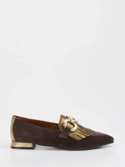 Konstantin Starke – Loafer aus Velours- und Metallic-Leder