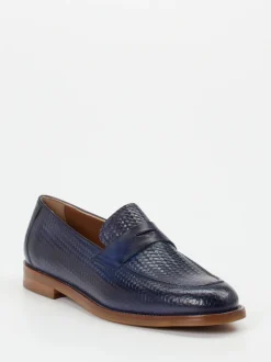 Konstantin Starke – Loafer aus geprägtem Leder Blau