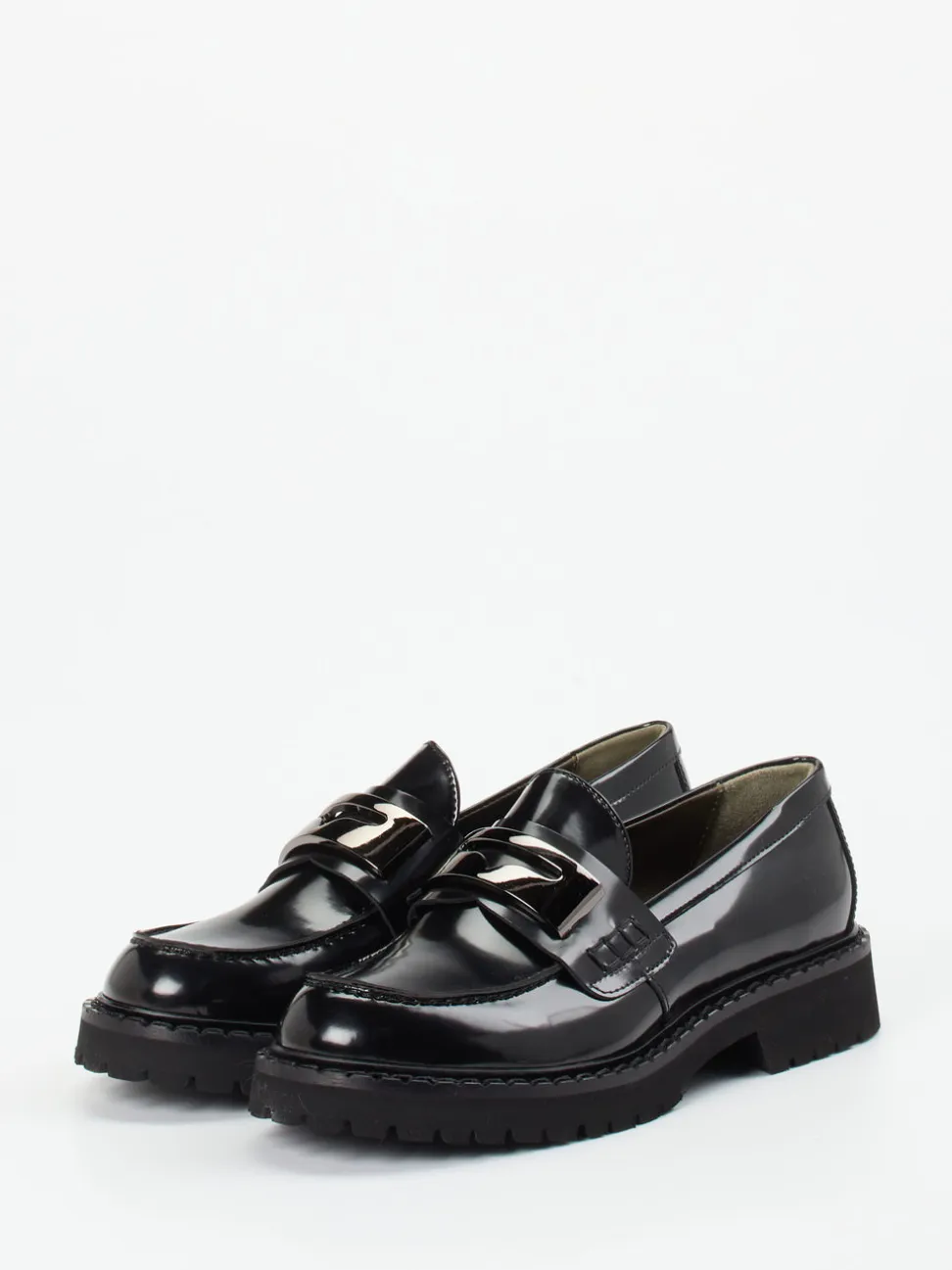 Konstantin Starke – Loafer aus Hochglanzleder schwarz