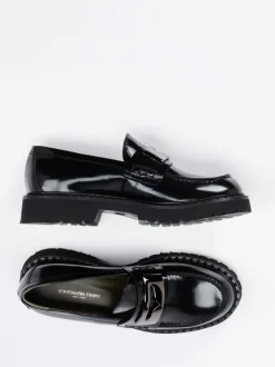 Konstantin Starke – Loafer aus Hochglanzleder schwarz