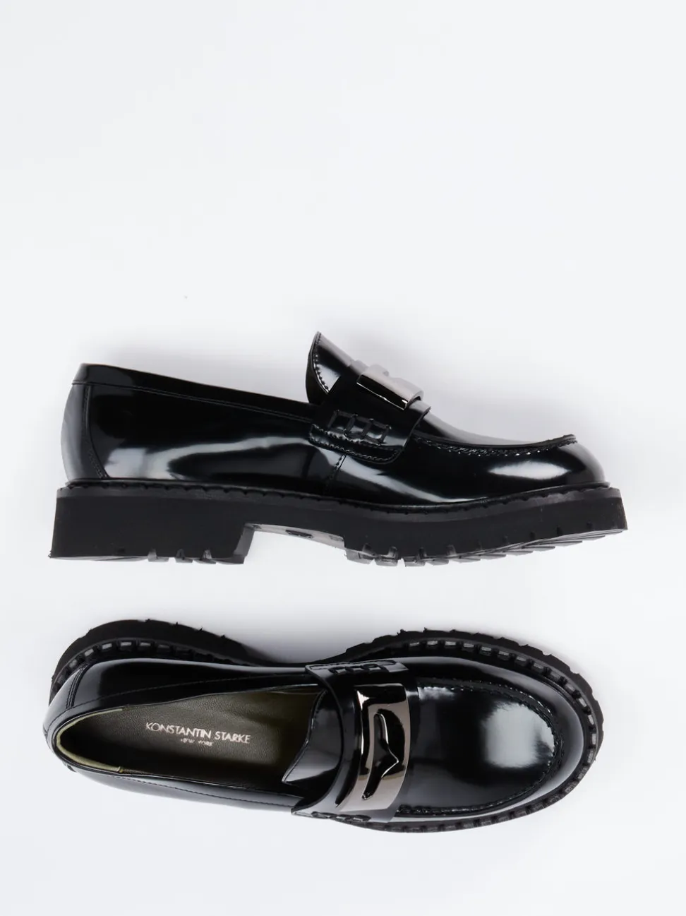 Konstantin Starke – Loafer aus Hochglanzleder schwarz