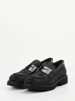 Konstantin Starke – Loafer aus Metallicleder Schwarz