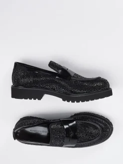 Konstantin Starke – Loafer aus Metallicleder Schwarz