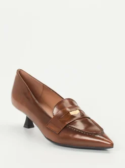 Konstantin Starke – Loafer-Pumps aus Hochglanzleder braun