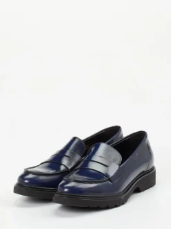 Konstantin Starke – Loafer aus Hochglanzleder Dunkelblau