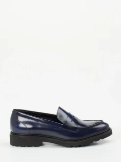 Konstantin Starke – Loafer aus Hochglanzleder Dunkelblau