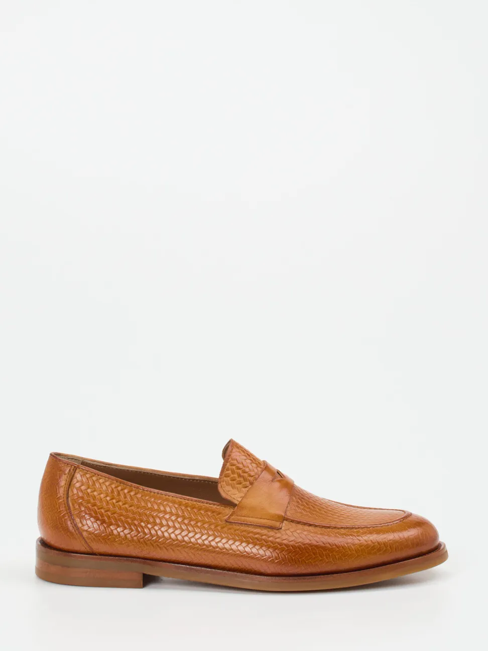 Konstantin Starke – Loafer aus geprägtem Leder cognac
